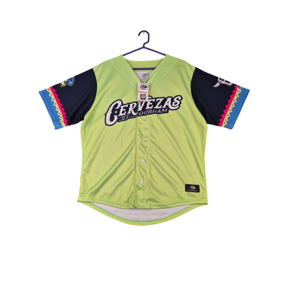 OT Sports Cervezas de Durham Bulls MiLB Copa de la Diversion Jersey Mens L NEW